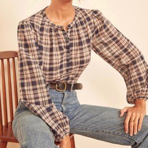 Reformation Autumn Cotton Henley Blouse